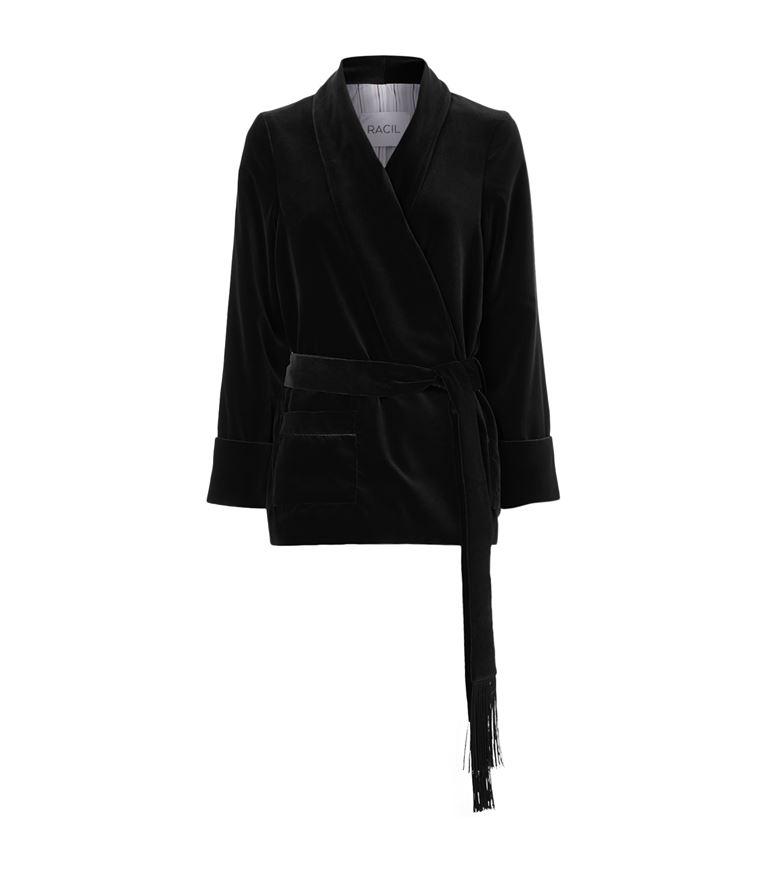 velvet wrap jacket