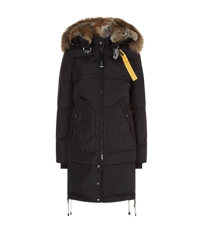 Shop Parajumpers Angi Long Quilted Fur Trim Coat, Black, L