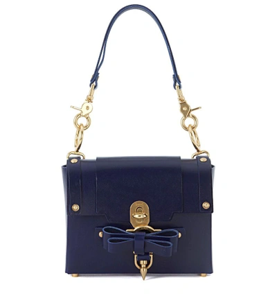 Shop Niels Peeraer Bow Buckle Small Blue Leather Bag