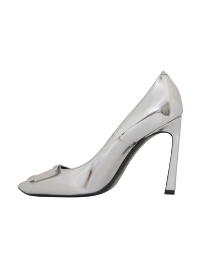 Shop Roger Vivier 10cm Belle Vivier Pumps In Silver