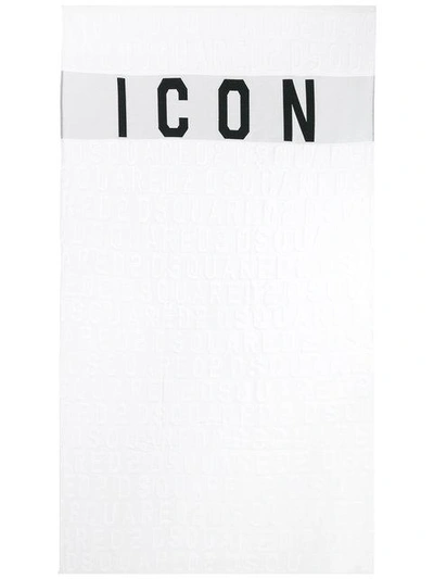 Shop Dsquared2 Icon Beach Towel - White