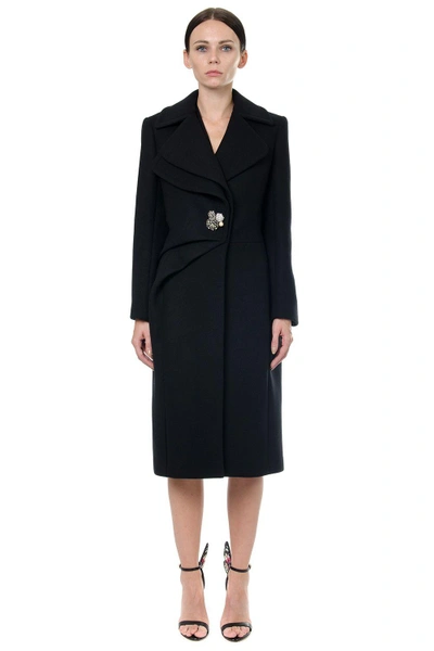 Shop Lanvin Wool Cloth Coat In Black