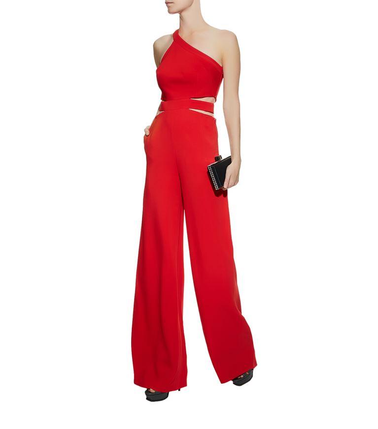 La Mania Tossy One Shoulder Jumpsuit In Red | ModeSens