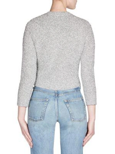 Shop Balenciaga Metallic Raglan Top In Grey