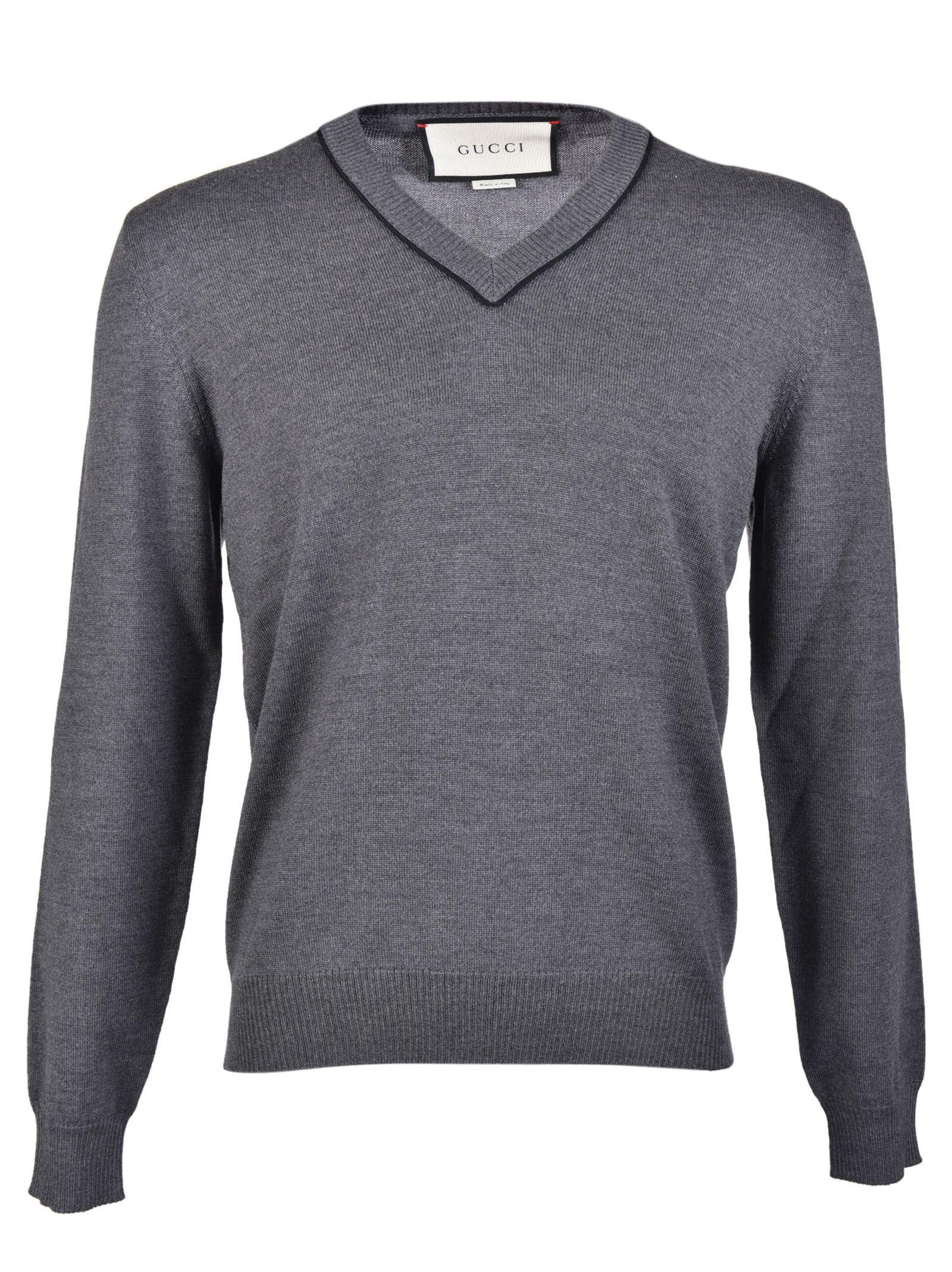 Gucci V-neck Sweater In Grigio | ModeSens