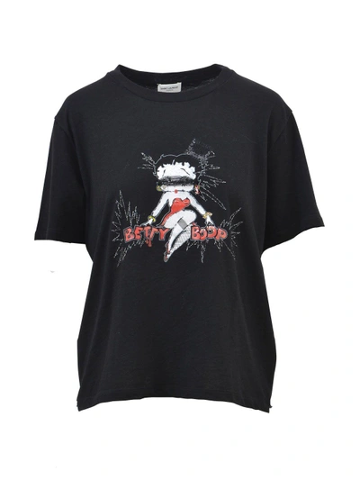 Shop Saint Laurent Black Betty Boop T-shirt