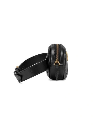 Shop Gucci Gg Marmont Matelassé Belt Bag In Black