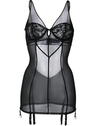 Shop Maison Close 'villa Bel Ami' Suspender Bodice In Black