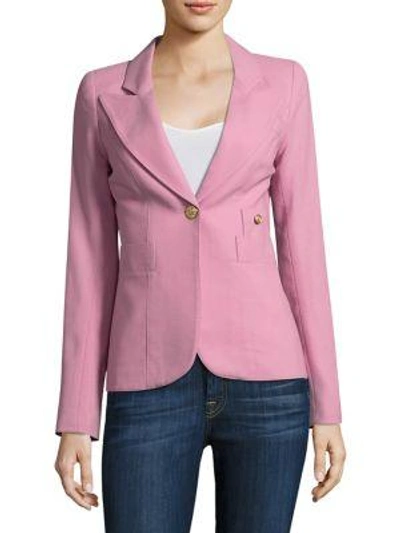 Shop Smythe Wool Dutchess Blazer In Rethink Pink