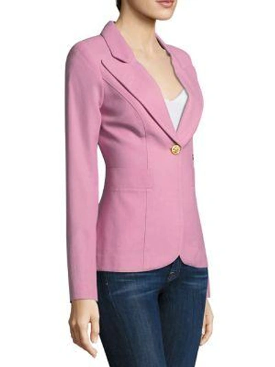 Shop Smythe Wool Dutchess Blazer In Rethink Pink