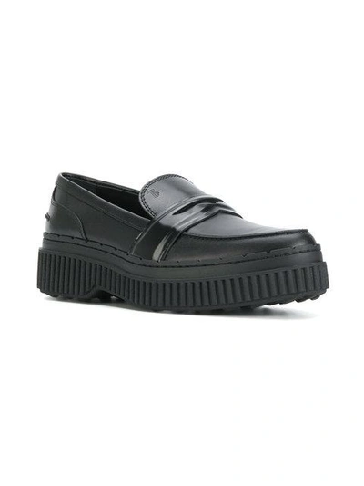 Shop Tod's Flatform Loafers In Black