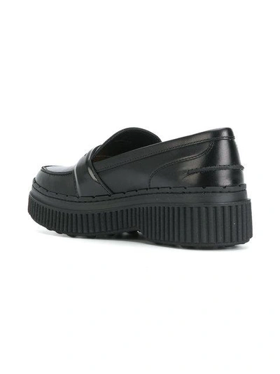 Shop Tod's Flatform Loafers In Black