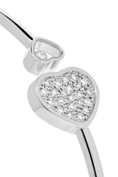 Shop Chopard Happy Hearts 18-karat White Gold Diamond Cuff