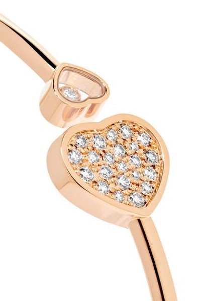 Shop Chopard Happy Hearts 18-karat Rose Gold Diamond Cuff