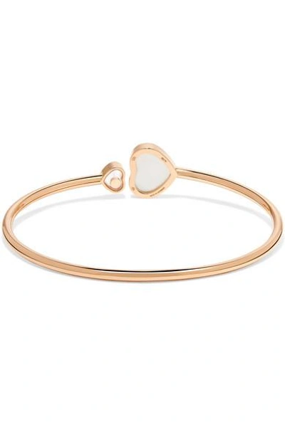 Shop Chopard Happy Hearts 18-karat Rose Gold, Diamond And Mother-of-pearl Cuff