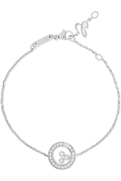 Shop Chopard Happy Diamonds 18-karat White Gold Diamond Bracelet