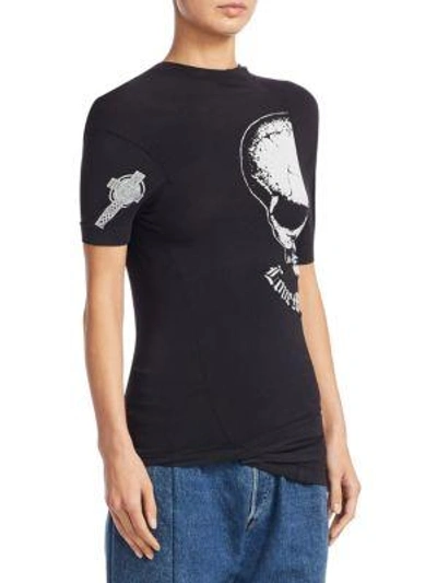 Shop Vetements Emo Graphic Tee In Black