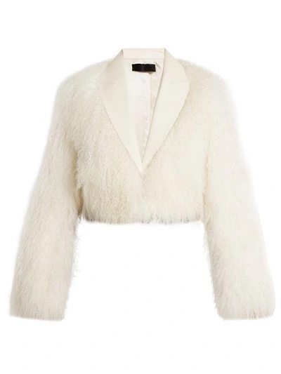 Haider Ackermann Shawl-collar Shearling Fur Jacket In White | ModeSens