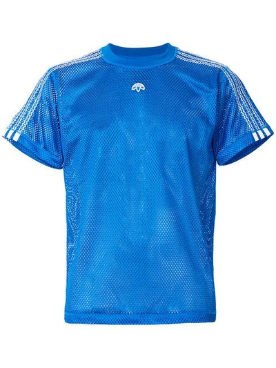 Shop Adidas Originals By Alexander Wang Mesh Logo T-shirt - Blue