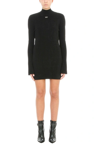 Shop Off-white Anel Sexy Knit Dress In Black