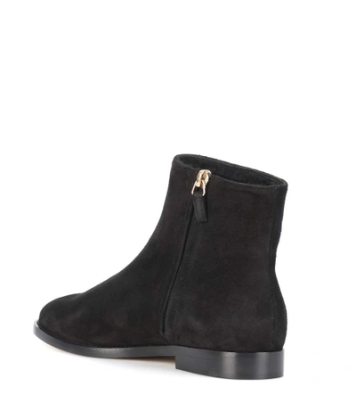 Shop Mansur Gavriel Suede Ankle Boots In Black