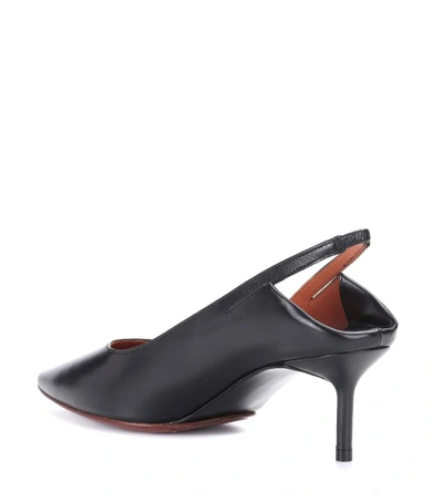 Shop Vetements Babouche Leather Slingback Pumps In Llack