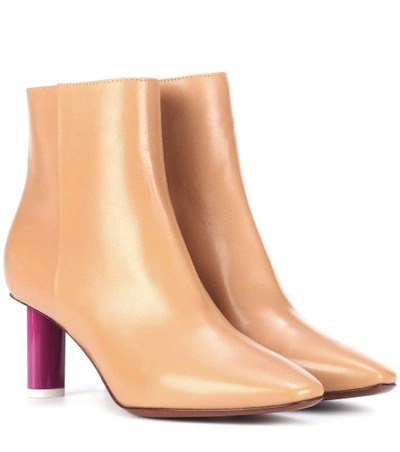 Shop Vetements Leather Ankle Boots In Camel