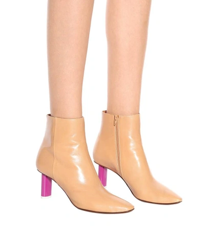 Shop Vetements Leather Ankle Boots In Camel