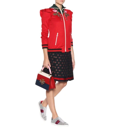 Shop Gucci Queen Margaret Leather Tote In Multicoloured
