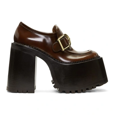 Marc Jacobs Ruth Leather Platform Loafers In Whiskey | ModeSens