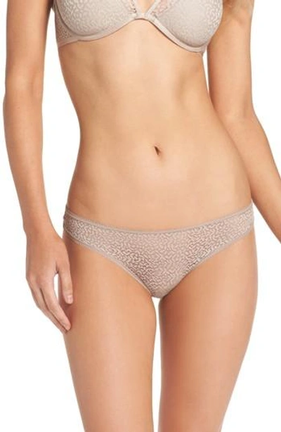 Shop Dkny Modern Lace Thong In Champagne