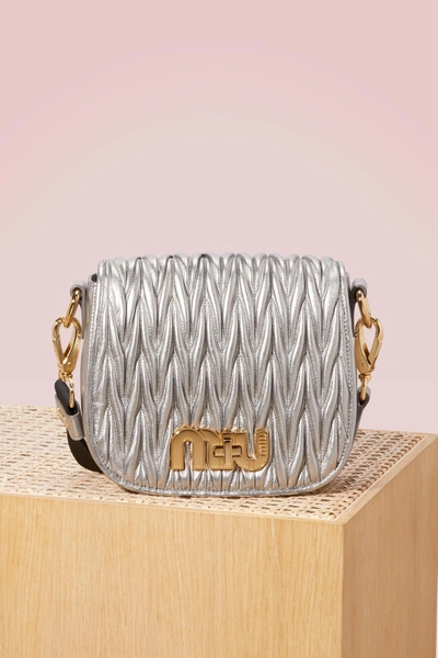 Shop Miu Miu Matelassé Leather Bag