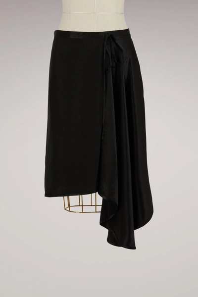 Shop Acne Studios Sima Asymmetric Skirt In Black