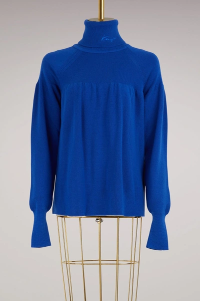 Shop Kenzo Wool Turtleneck Sweater In Fine Merino Wool Knit