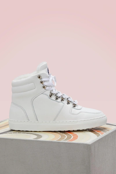 Shop Fusalp Hi-top Sneakers With Fur In White