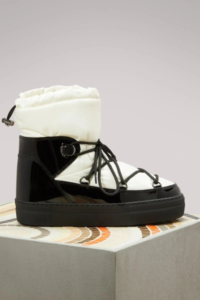 Shop Moncler Ynaff Boots In Black/white