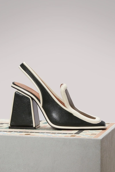 Shop Marni Heel Sandals In Forest Night+cacao+antique W