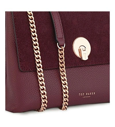 Ted Baker Sorikai Leather And Suede Cross-body Bag In Oxblood | ModeSens