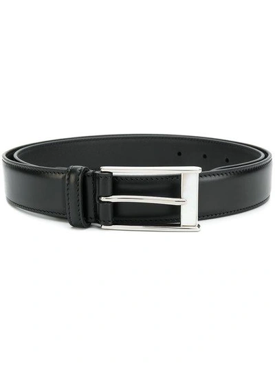 Shop Gucci Classic Buckle Belt - Black