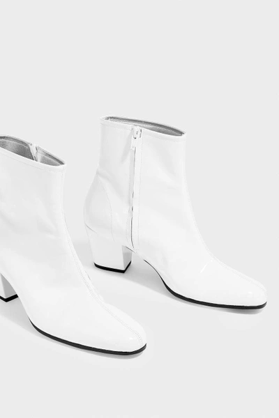 Shop Alexa Chung Beatnik Patent-leather Ankle Boots In White