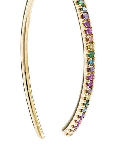 Shop Ileana Makri Yellow Gold And Diamond Rainbow Hoops In Metallic