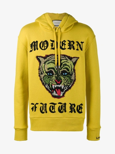 Gucci Modern Future Wildcat Hoodie In Yellow/orange | ModeSens