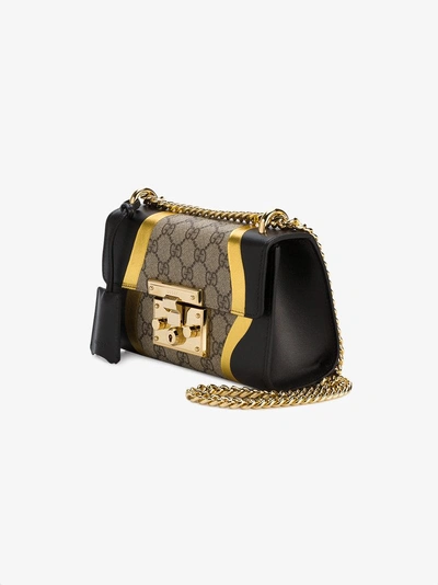 Shop Gucci Padlock Gg Supreme Leather Shoulder Bag In Nude & Neutrals