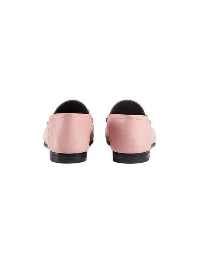 Shop Gucci Pink Brixton Leather Loafers