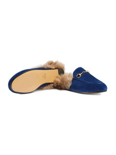 Shop Gucci Princetown Slippers In Blue