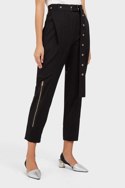 Shop Proenza Schouler Stretch-wool Twill Trousers In Black