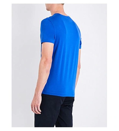 Shop Hugo Boss Logo-print Cotton-jersey T-shirt In Light/pastel Blue
