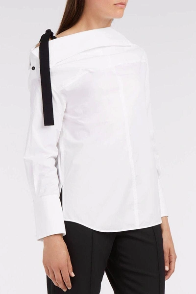 Shop Proenza Schouler Off-the-shoulder Cotton-poplin Top