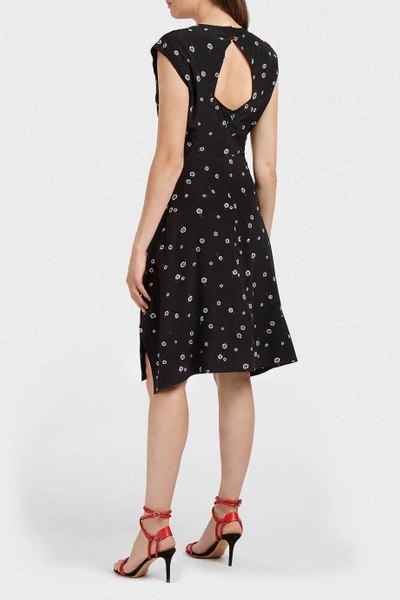 Shop Proenza Schouler Ruched Printed Silk Crepe De Chine Midi Dress