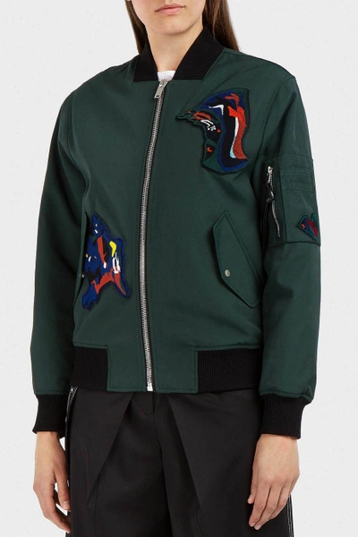 Shop Proenza Schouler Appliquéd Canvas Bomber Jacket